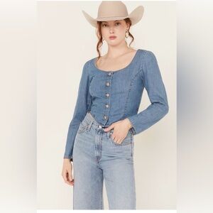 Levi's Women's Daryn Corset Long Sleeve Denim Shirt